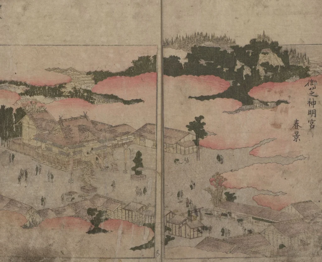 An illustration from Illustrated Book of Outings in Edo (Ehon Azuma asobi) : [volume 1], 1802, leaf 4