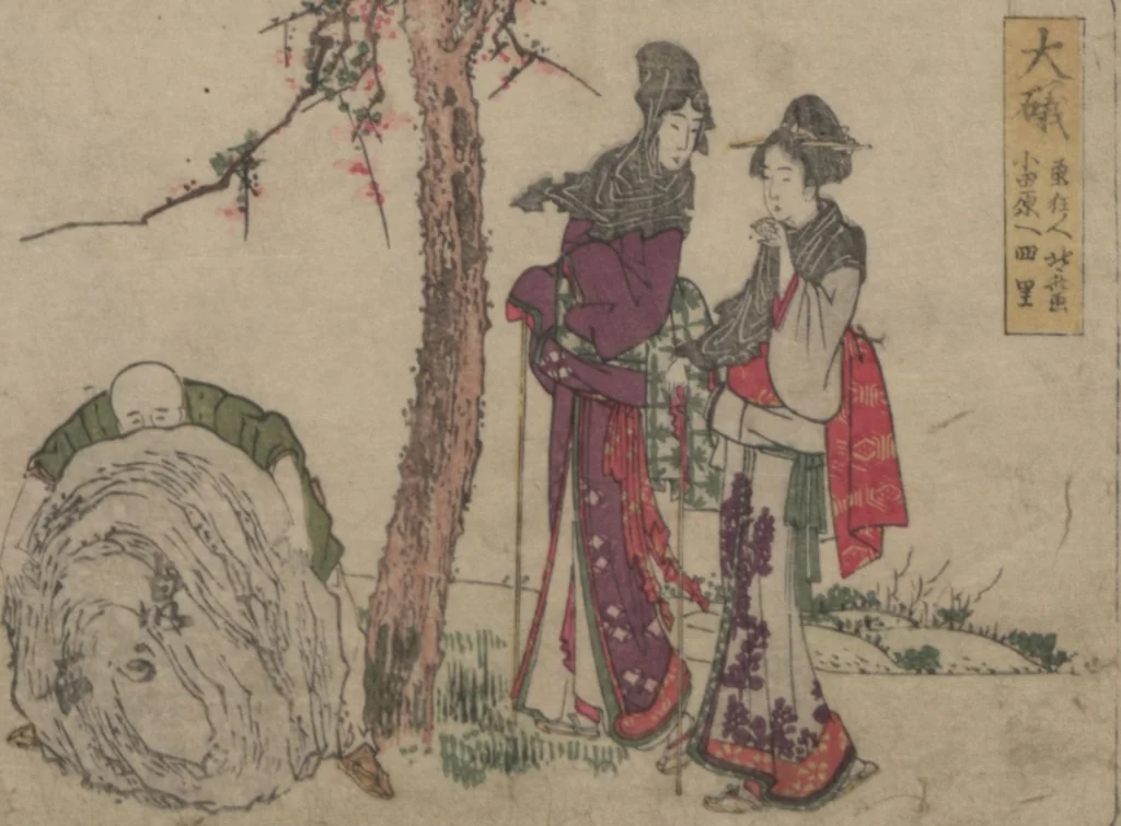 An illustration from Fifty-three Stations on the Tōkaidō Road, Fuchū (Tōkaidō gojūsan-tsugi 東海道五十三次), 1845, leaf 12