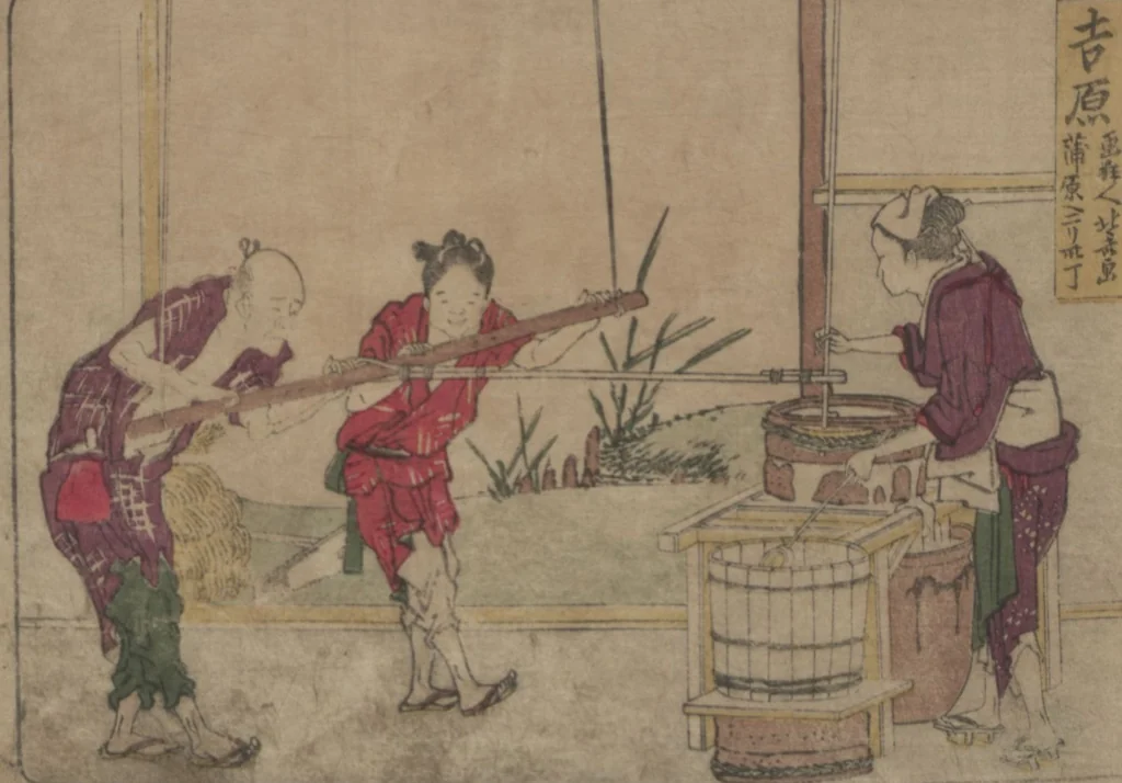 An illustration from Fifty-three Stations on the Tōkaidō Road, Fuchū (Tōkaidō gojūsan-tsugi 東海道五十三次), 1845, leaf 19