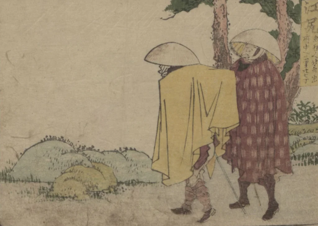 An illustration from Fifty-three Stations on the Tōkaidō Road, Fuchū (Tōkaidō gojūsan-tsugi 東海道五十三次), 1845, leaf 23