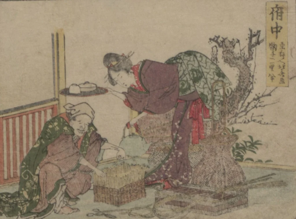 An illustration from Fifty-three Stations on the Tōkaidō Road, Fuchū (Tōkaidō gojūsan-tsugi 東海道五十三次), 1845, leaf 24