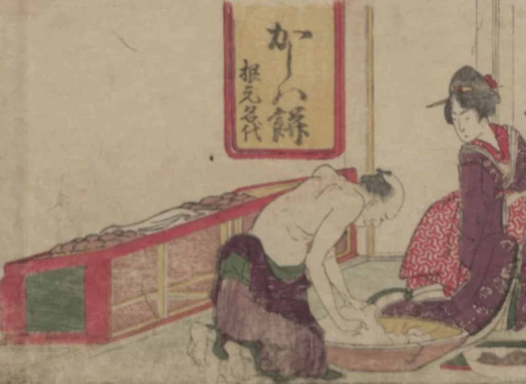 An illustration from Fifty-three Stations on the Tōkaidō Road, Fuchū (Tōkaidō gojūsan-tsugi 東海道五十三次), 1845, leaf 39