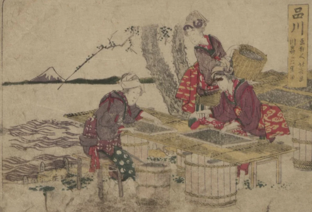 An illustration from Fifty-three Stations on the Tōkaidō Road, Fuchū (Tōkaidō gojūsan-tsugi 東海道五十三次), 1845, leaf 5