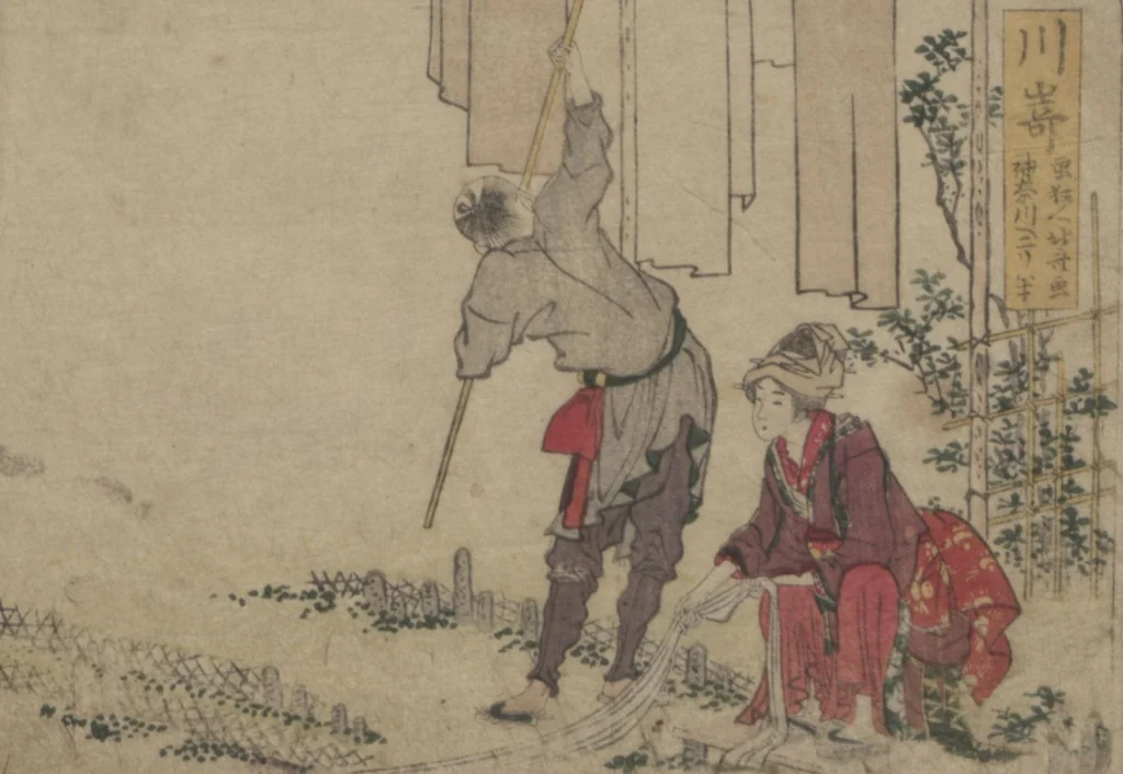 An illustration from Fifty-three Stations on the Tōkaidō Road, Fuchū (Tōkaidō gojūsan-tsugi 東海道五十三次), 1845, leaf 6
