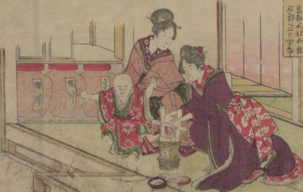 An illustration from Fifty-three Stations on the Tōkaidō Road, Fuchū (Tōkaidō gojūsan-tsugi 東海道五十三次), 1845, leaf 65