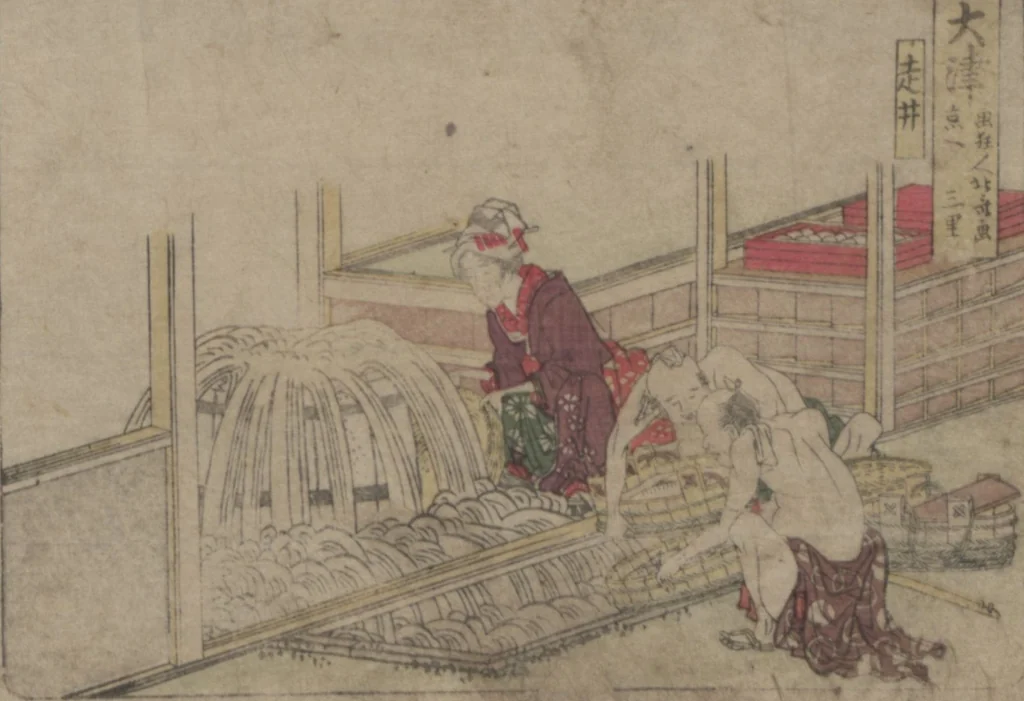 An illustration from Fifty-three Stations on the Tōkaidō Road, Fuchū (Tōkaidō gojūsan-tsugi 東海道五十三次), 1845, leaf 68