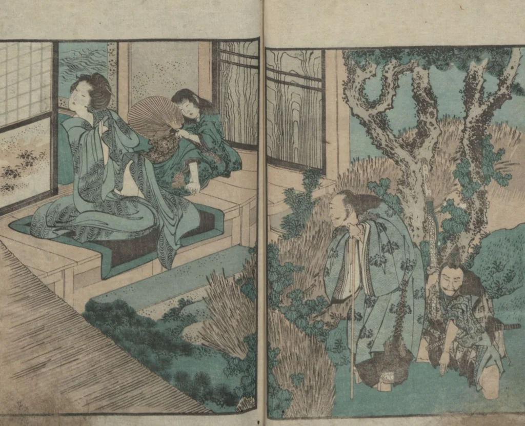 An illustration from Precepts for Women (Ehon Onna imagawa 絵本女今川), 1820, leaf 14
