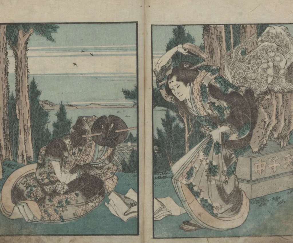 An illustration from Precepts for Women (Ehon Onna imagawa 絵本女今川), 1820, leaf 28