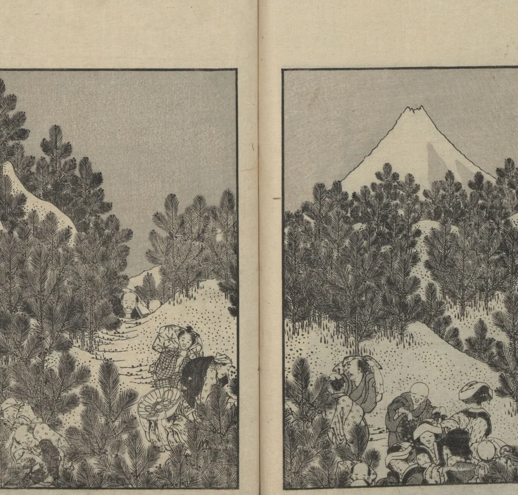 An illustration from One Hundred Views of Mount Fuji (Fugaku Hyakkei shohen 富嶽百景 初編) : [volume 1], 1834, leaf 16