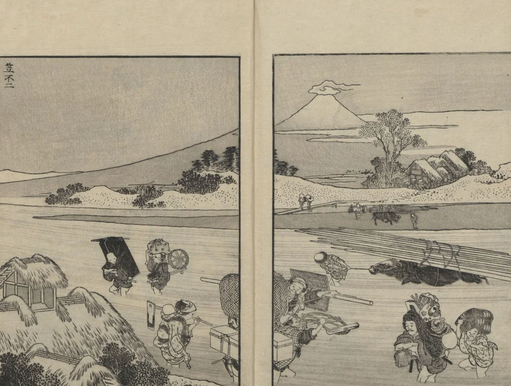 An illustration from One Hundred Views of Mount Fuji (Fugaku Hyakkei shohen 富嶽百景 初編) : [volume 1], 1834, leaf 24