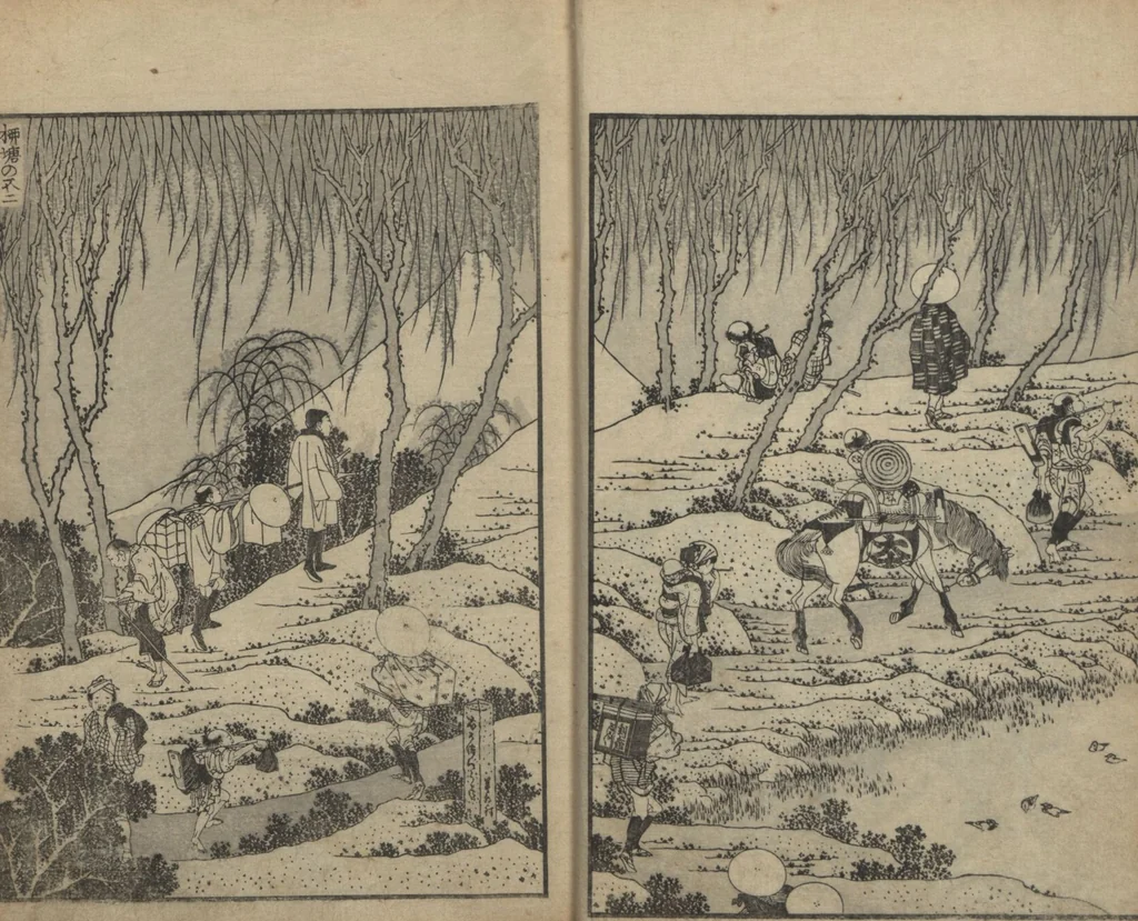 An illustration from One Hundred Views of Mount Fuji (Fugaku Hyakkei shohen 富嶽百景 初編) : [volume 1], 1834, leaf 12