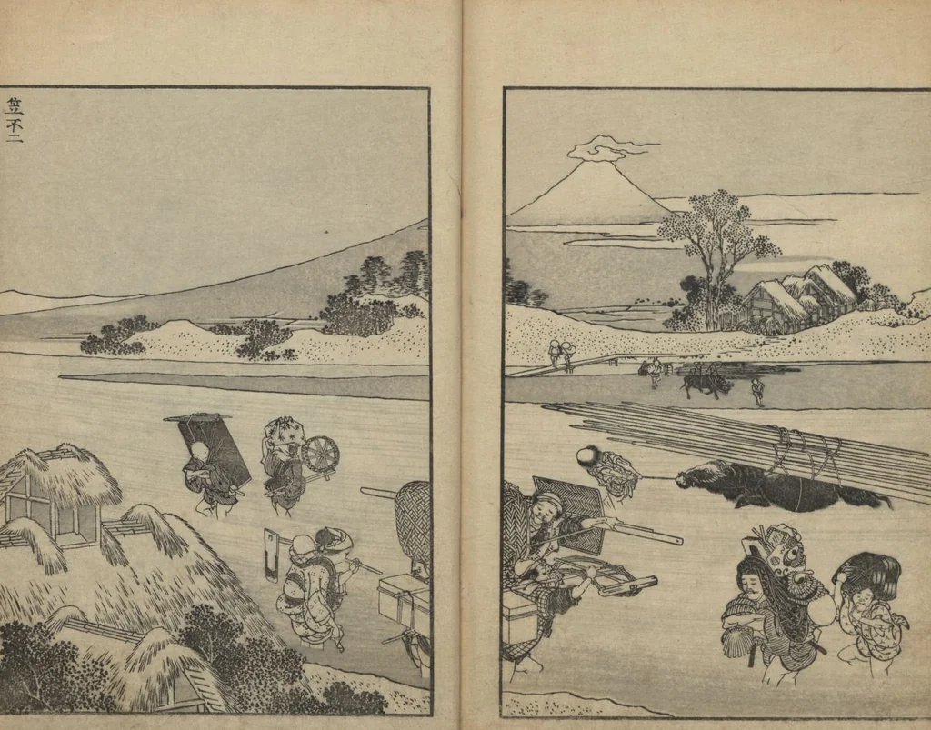An illustration from One Hundred Views of Mount Fuji (Fugaku Hyakkei shohen 富嶽百景 初編) : [volume 1], 1834, leaf 24