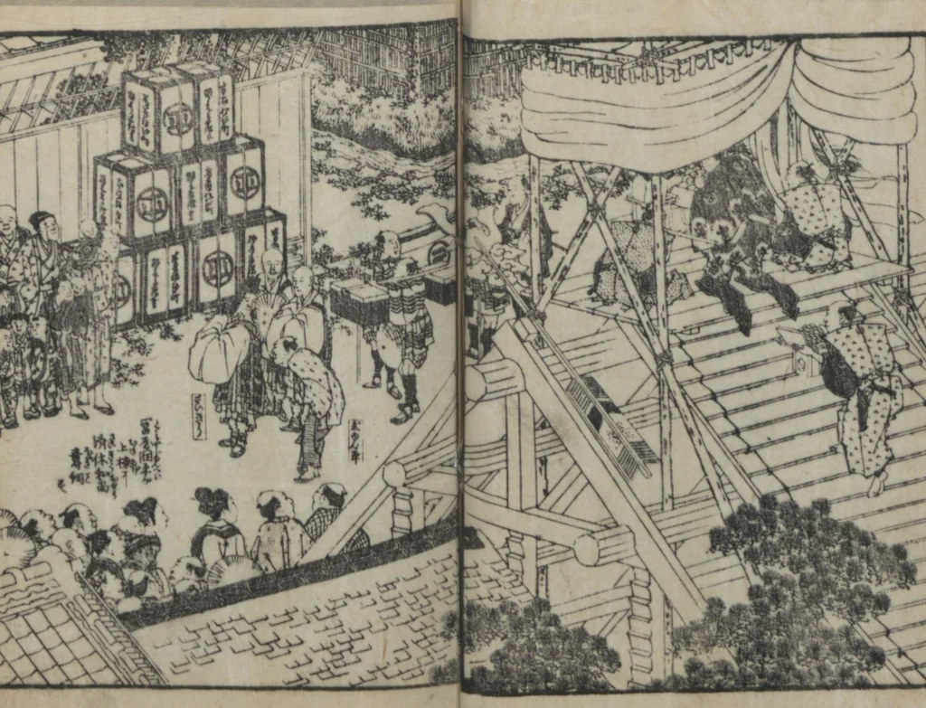 An illustration from The Story of Aoto Fujitsuna (Aoto Fujitsuna moryōan 青砥藤綱模稜案), 1812, leaf 103