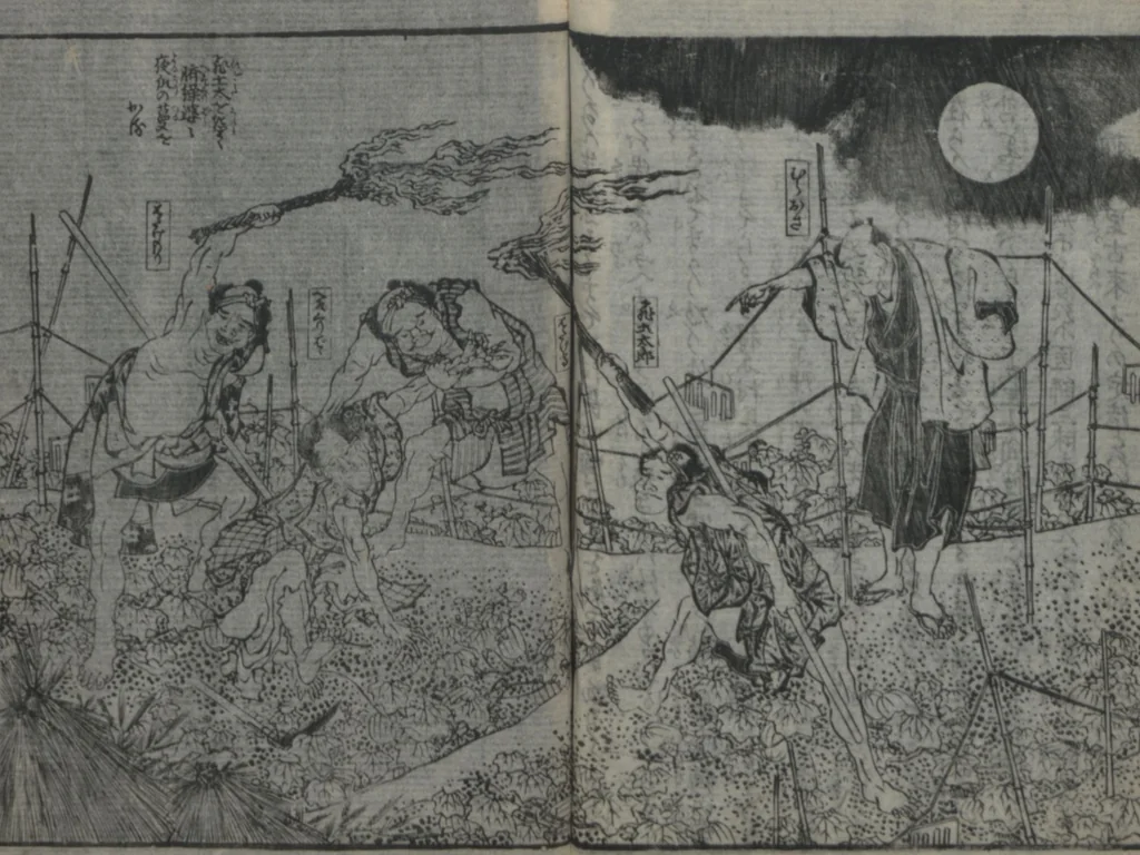 An illustration from The Story of Aoto Fujitsuna (Aoto Fujitsuna moryōan 青砥藤綱模稜案), 1812, leaf 110