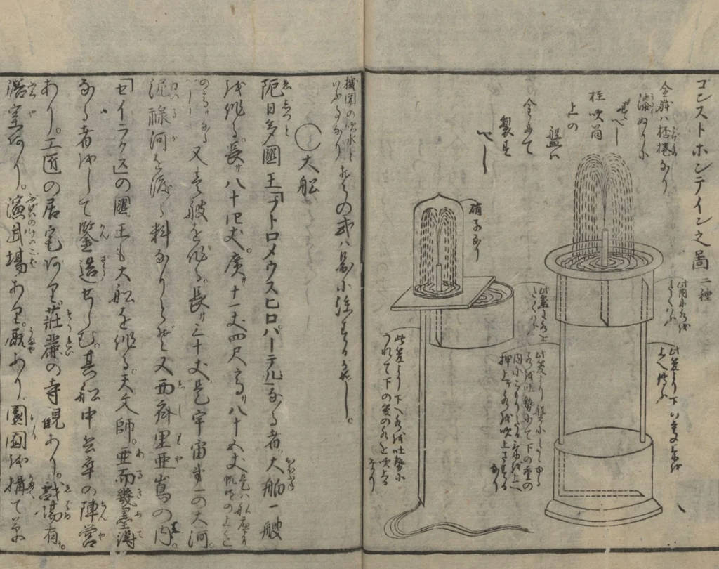 An illustration from Chats on Novelties of Foreign Lands (Kōmōzatsuwa 紅毛雑話) : [volume 5], 1787, leaf 10