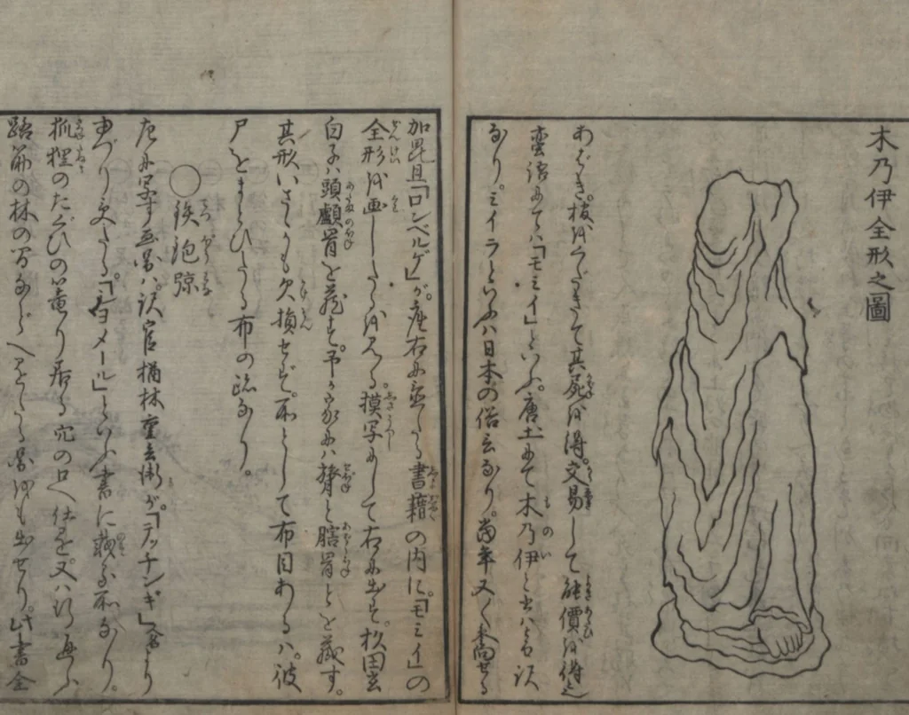 An illustration from Chats on Novelties of Foreign Lands (Kōmōzatsuwa 紅毛雑話), 1796, leaf 42