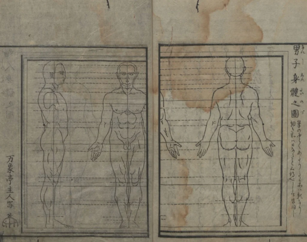 An illustration from Chats on Novelties of Foreign Lands (Kōmōzatsuwa 紅毛雑話), 1796, leaf 75