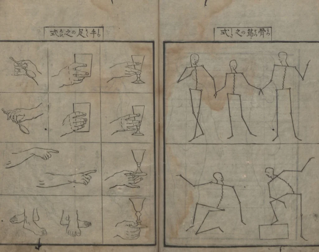 An illustration from Chats on Novelties of Foreign Lands (Kōmōzatsuwa 紅毛雑話), 1796, leaf 77