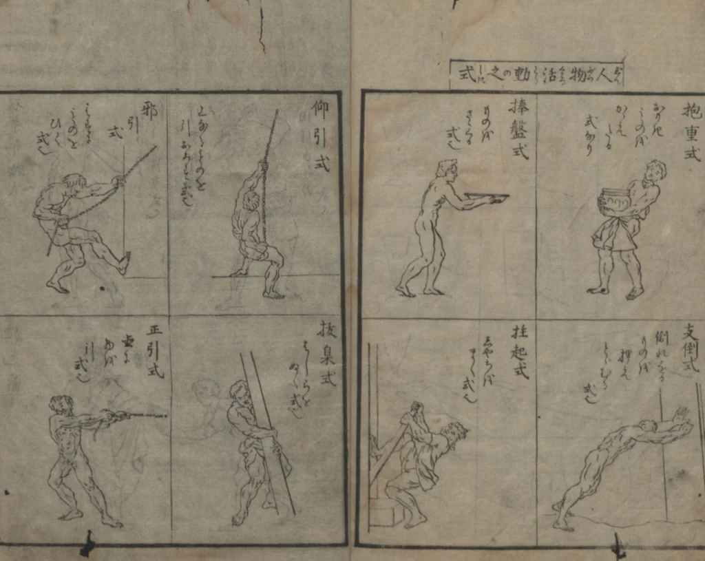 An illustration from Chats on Novelties of Foreign Lands (Kōmōzatsuwa 紅毛雑話), 1796, leaf 78