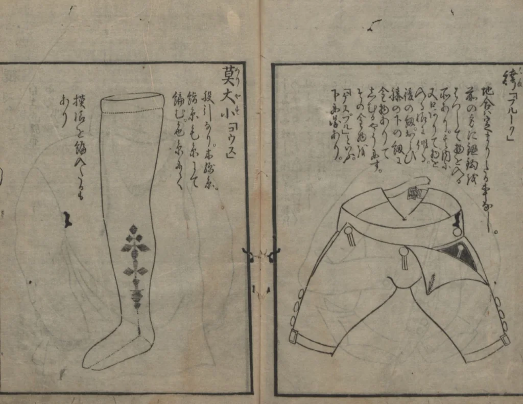 An illustration from Chats on Novelties of Foreign Lands (Kōmōzatsuwa 紅毛雑話), 1796, leaf 97