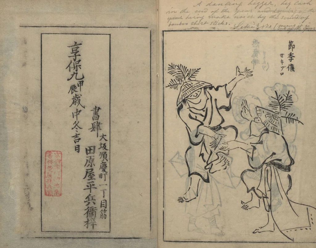 An illustration from Sketches of People (Jinbutsu sōga 人物艸画), 1724, leaf 37