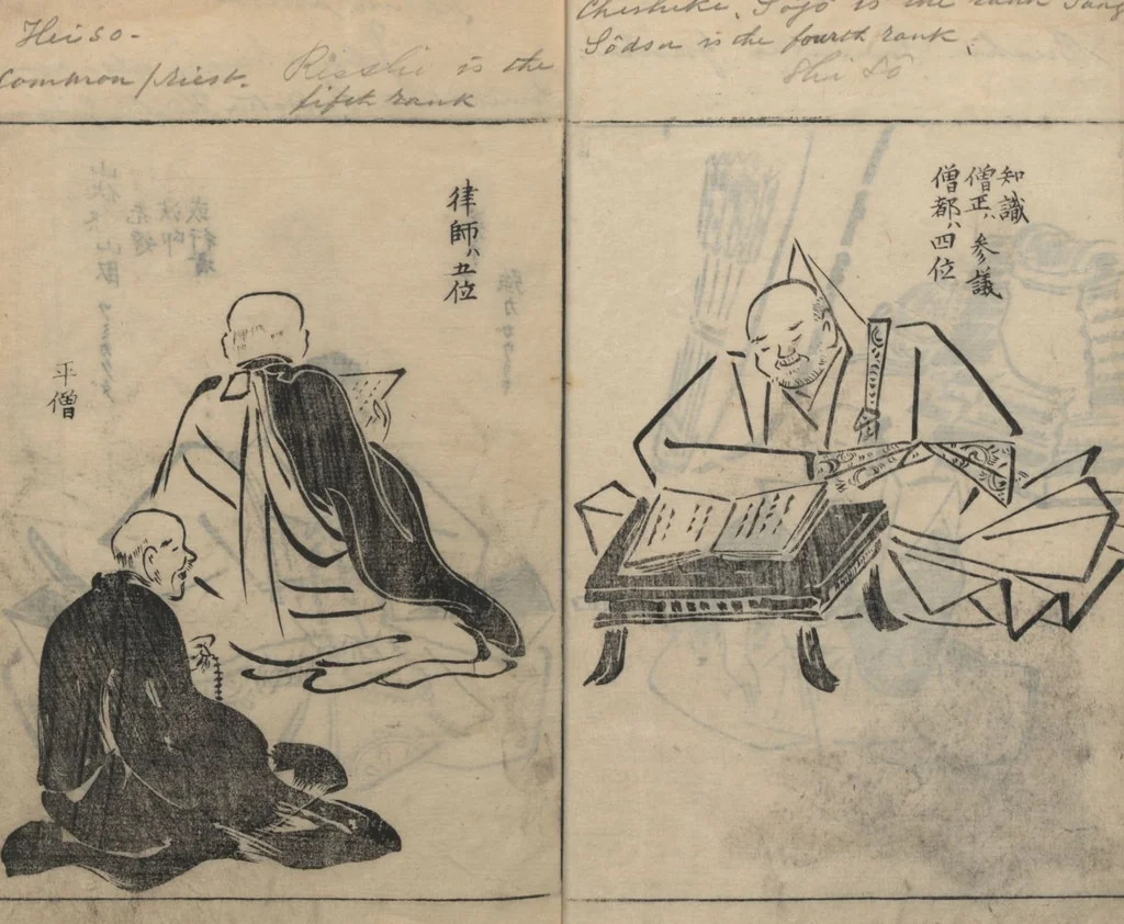 An illustration from Sketches of People (Jinbutsu sōga 人物艸画), 1724, leaf 7