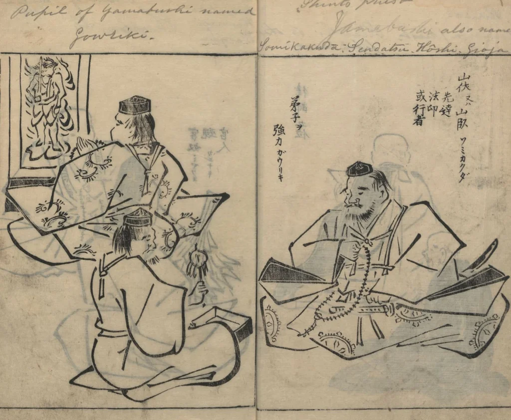 An illustration from Sketches of People (Jinbutsu sōga 人物艸画), 1724, leaf 8