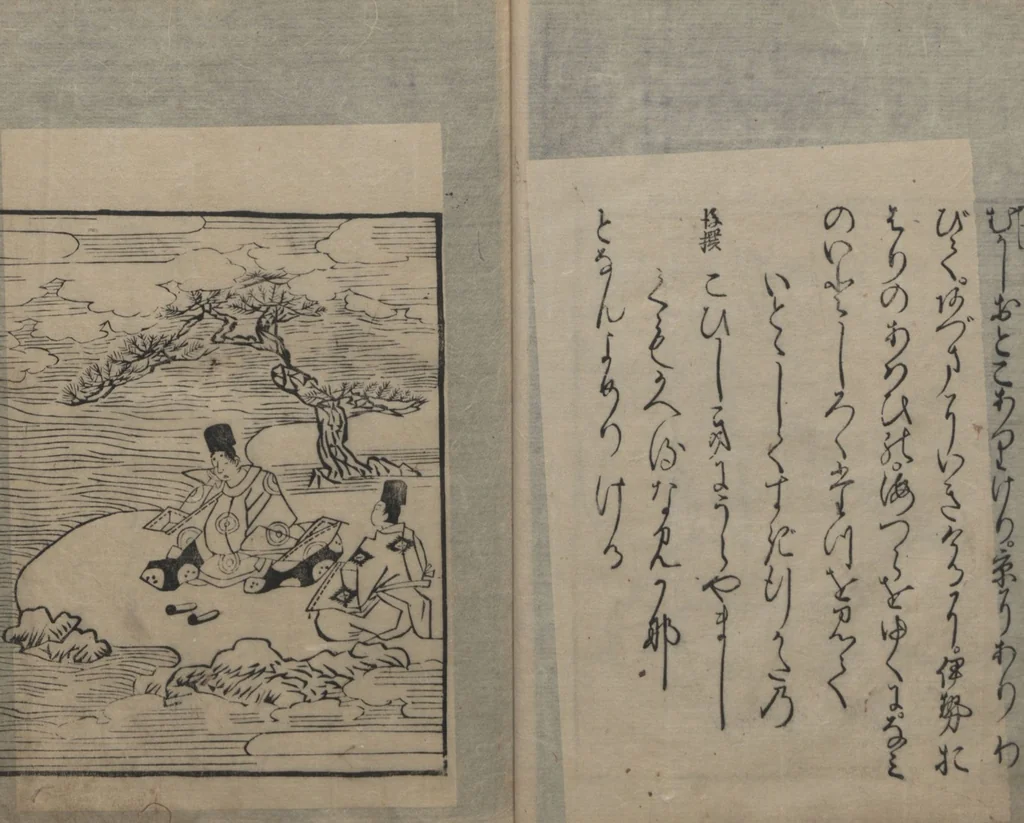 An illustration from Abduction Scene from "The Tale of Ise", 1608, leaf 10