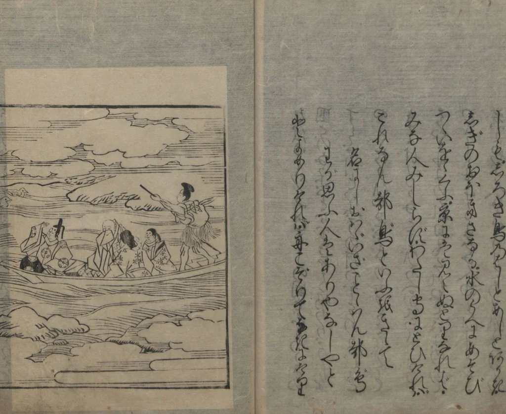 An illustration from Abduction Scene from "The Tale of Ise", 1608, leaf 16
