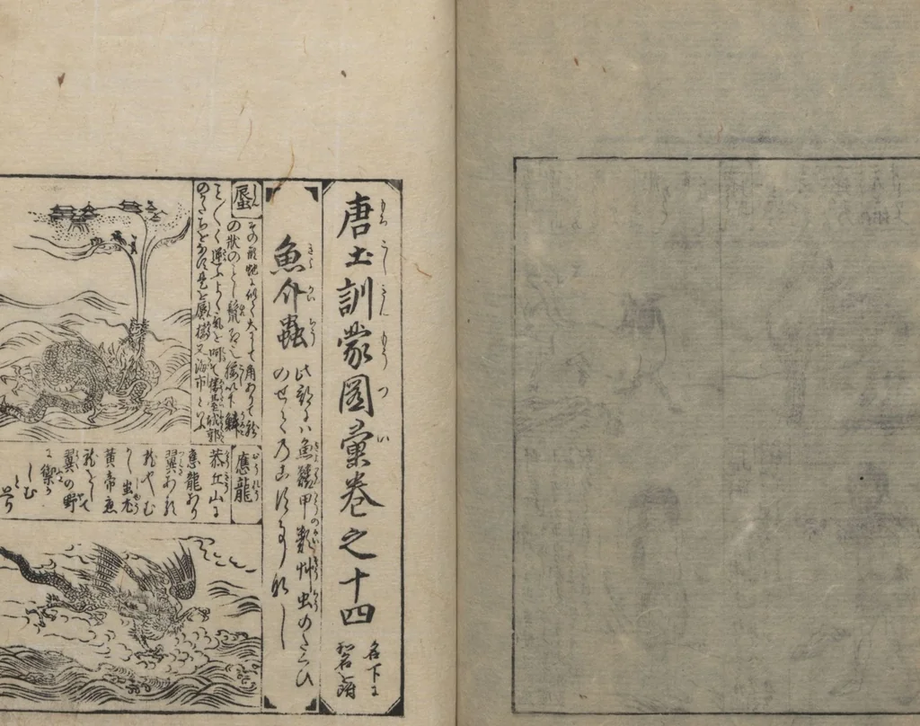 An illustration from Illustrated Encyclopedia of China (Morokoshi kinmō zui 唐土訓蒙図彙) : [volume 2], 1718, leaf 124