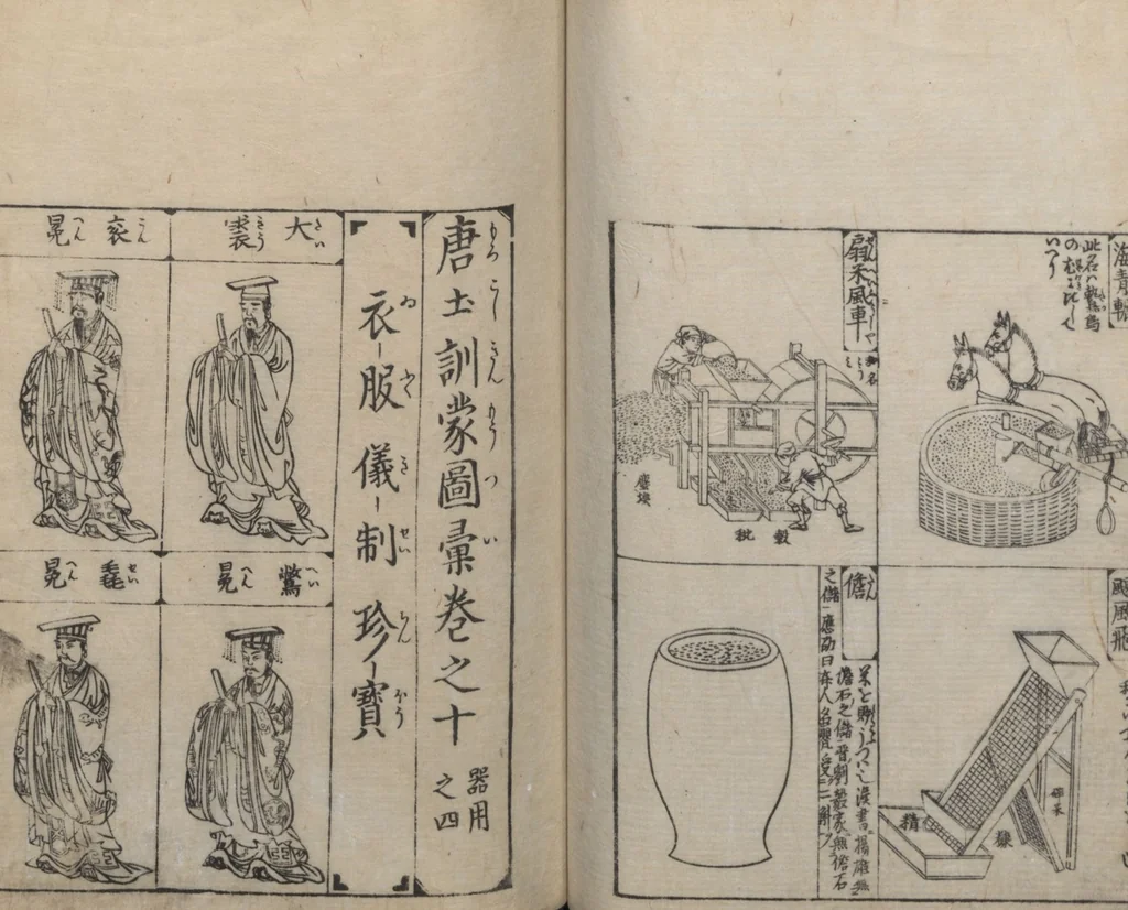 An illustration from Illustrated Encyclopedia of China (Morokoshi kinmō zui 唐土訓蒙図彙) : [volume 2], 1718, leaf 66