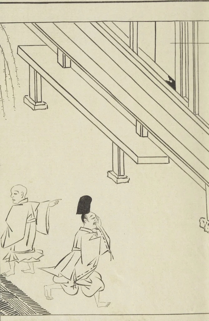 An illustration from Story of Michizane Sugawara, known as Tenjin (Tenjin engi 天神縁起), leaf 101