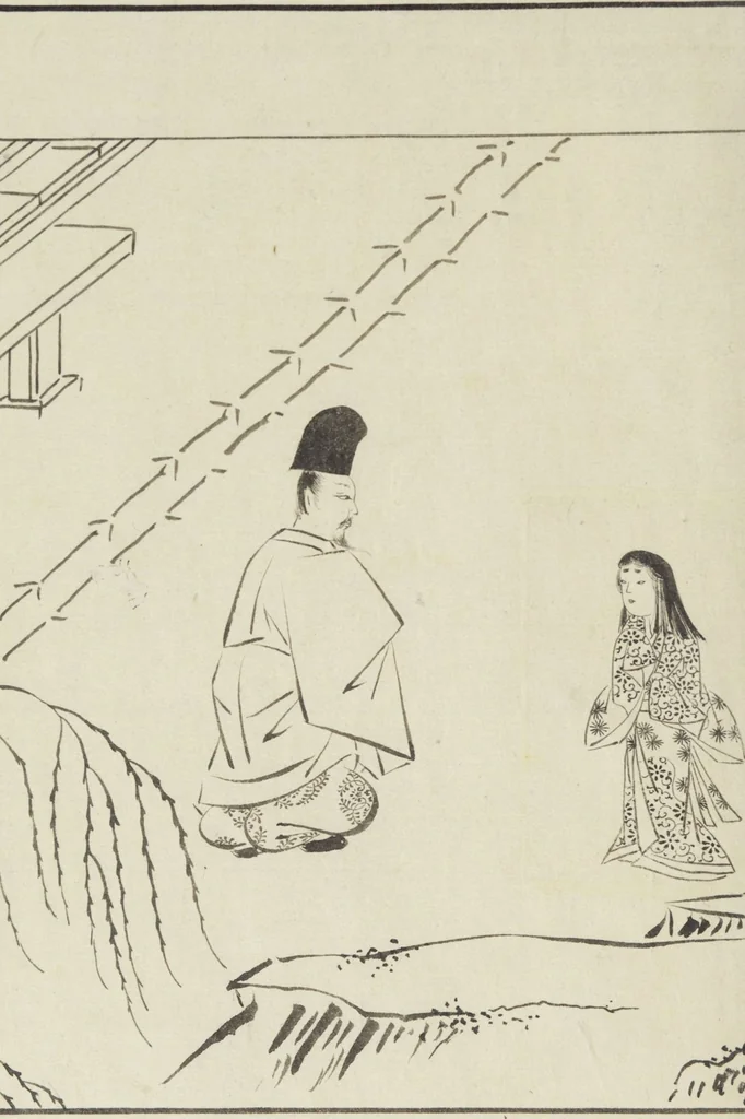 An illustration from Story of Michizane Sugawara, known as Tenjin (Tenjin engi 天神縁起), leaf 11