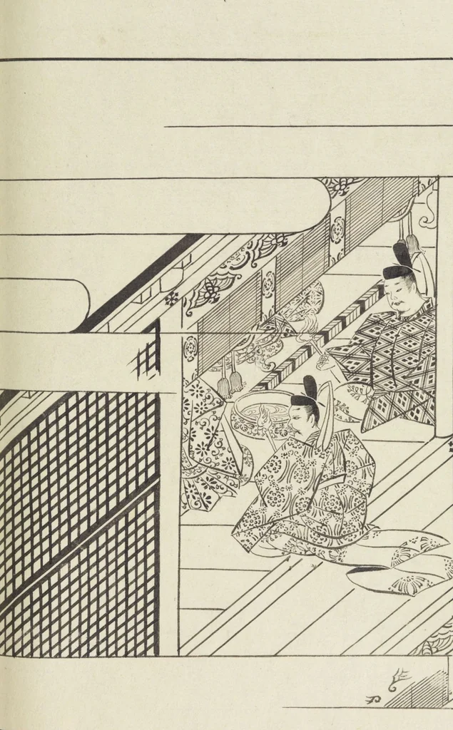 An illustration from Story of Michizane Sugawara, known as Tenjin (Tenjin engi 天神縁起), leaf 110