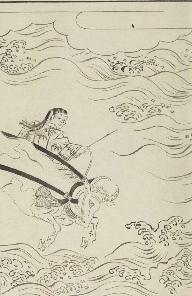 An illustration from Story of Michizane Sugawara, known as Tenjin (Tenjin engi 天神縁起), leaf 111