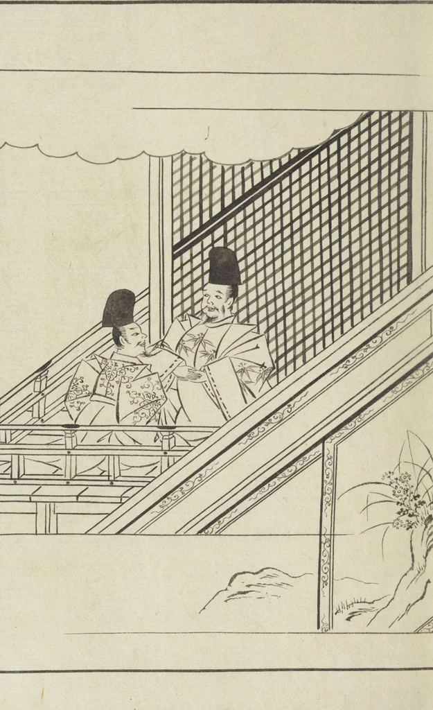 An illustration from Story of Michizane Sugawara, known as Tenjin (Tenjin engi 天神縁起), leaf 121