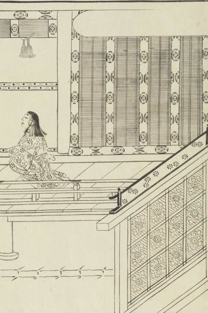 An illustration from Story of Michizane Sugawara, known as Tenjin (Tenjin engi 天神縁起), leaf 13
