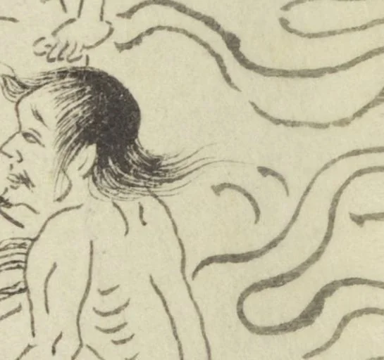 An illustration from Story of Michizane Sugawara, known as Tenjin (Tenjin engi 天神縁起), leaf 131