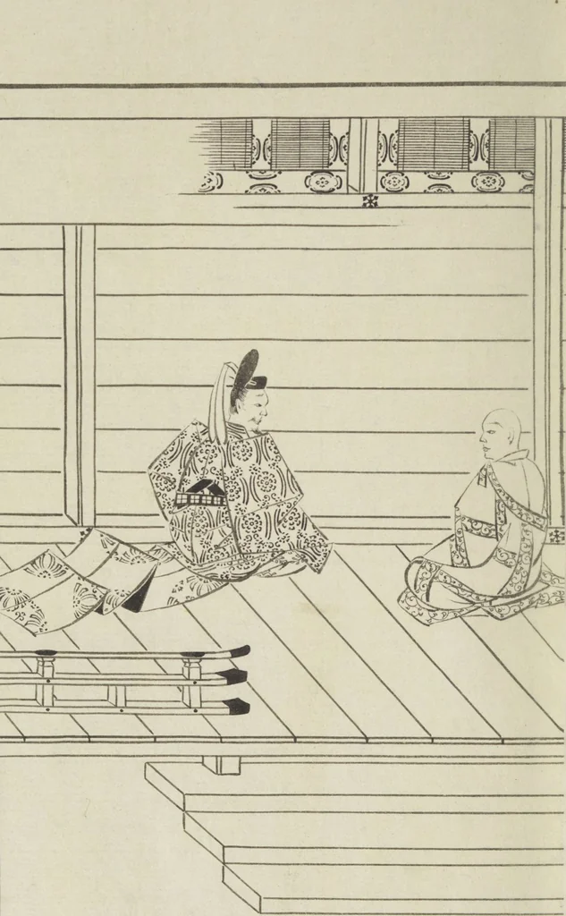 An illustration from Story of Michizane Sugawara, known as Tenjin (Tenjin engi 天神縁起), leaf 135