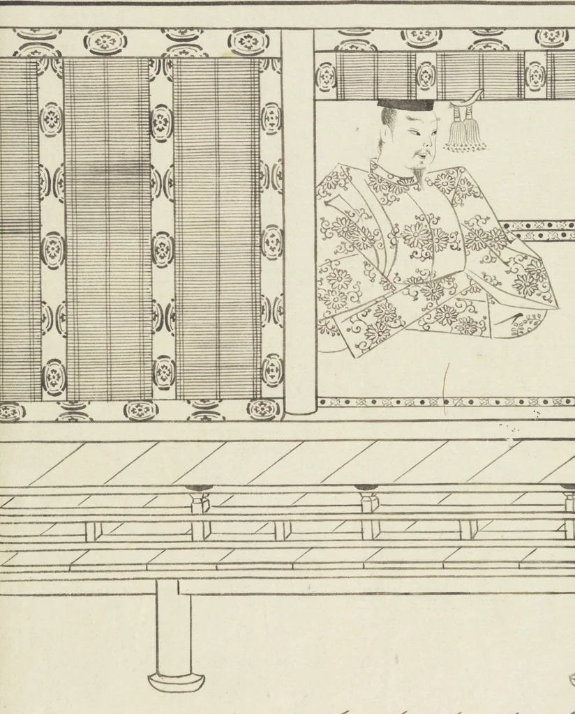 An illustration from Story of Michizane Sugawara, known as Tenjin (Tenjin engi 天神縁起), leaf 14