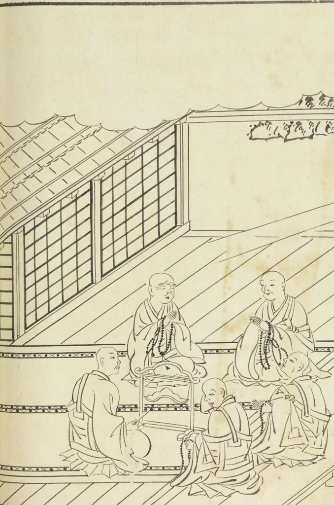An illustration from Story of Michizane Sugawara, known as Tenjin (Tenjin engi 天神縁起), leaf 140