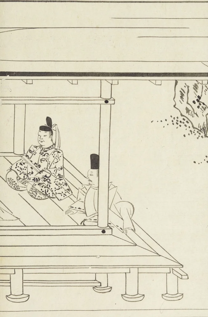 An illustration from Story of Michizane Sugawara, known as Tenjin (Tenjin engi 天神縁起), leaf 154