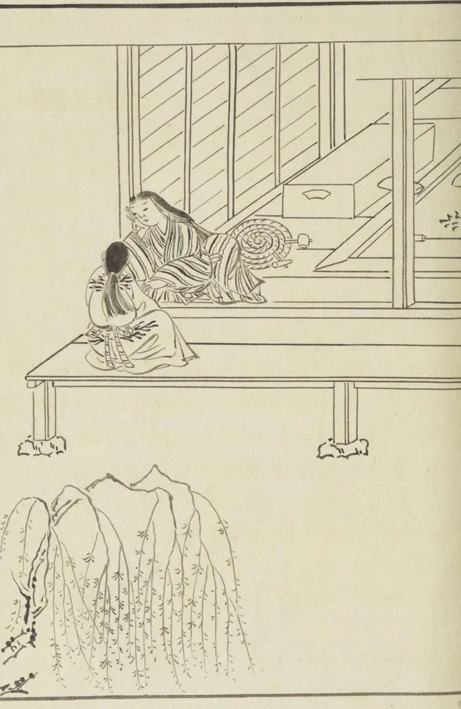 An illustration from Story of Michizane Sugawara, known as Tenjin (Tenjin engi 天神縁起), leaf 159