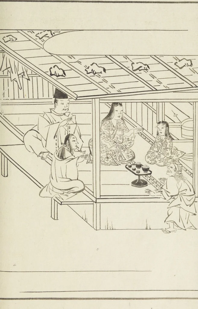 An illustration from Story of Michizane Sugawara, known as Tenjin (Tenjin engi 天神縁起), leaf 162
