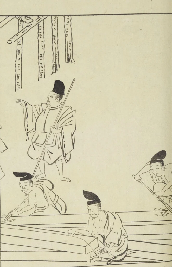 An illustration from Story of Michizane Sugawara, known as Tenjin (Tenjin engi 天神縁起), leaf 173