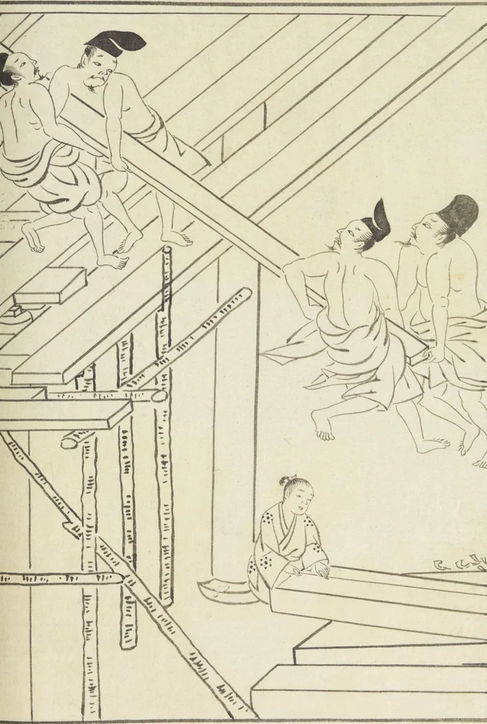 An illustration from Story of Michizane Sugawara, known as Tenjin (Tenjin engi 天神縁起), leaf 174