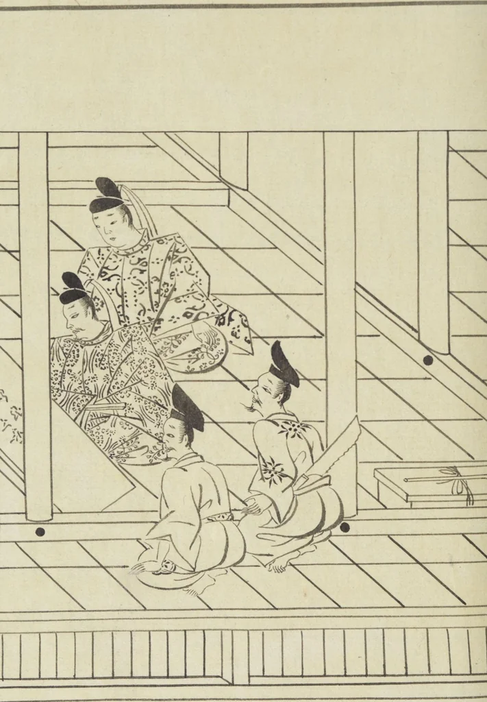 An illustration from Story of Michizane Sugawara, known as Tenjin (Tenjin engi 天神縁起), leaf 177