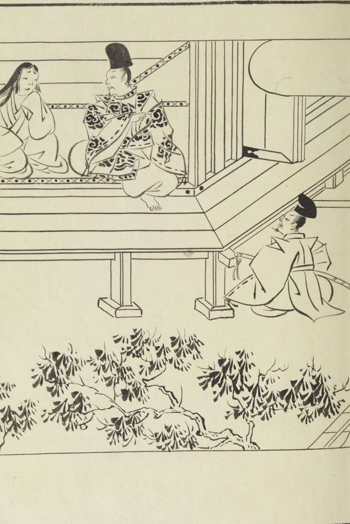 An illustration from Story of Michizane Sugawara, known as Tenjin (Tenjin engi 天神縁起), leaf 181