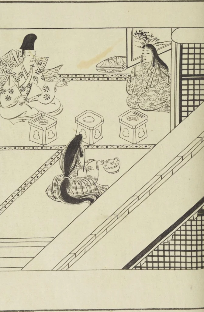 An illustration from Story of Michizane Sugawara, known as Tenjin (Tenjin engi 天神縁起), leaf 187