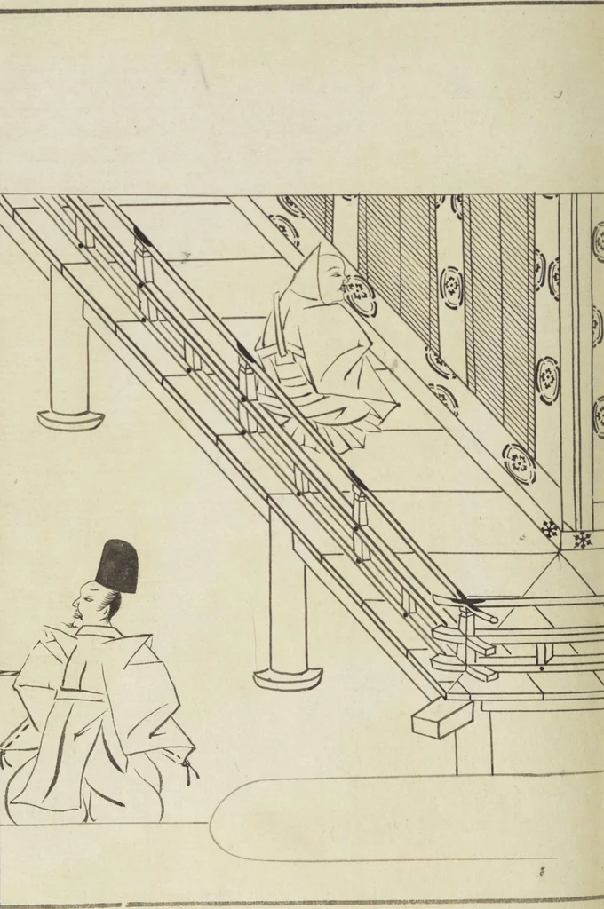 An illustration from Story of Michizane Sugawara, known as Tenjin (Tenjin engi 天神縁起), leaf 199